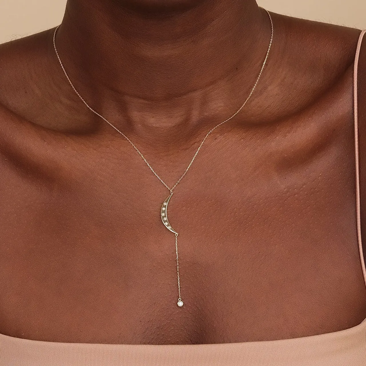 Crescent Diamond Lariat Necklace, Tarja SARAHELISE