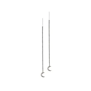 Crescent Moon Symbol Thread Through Earring