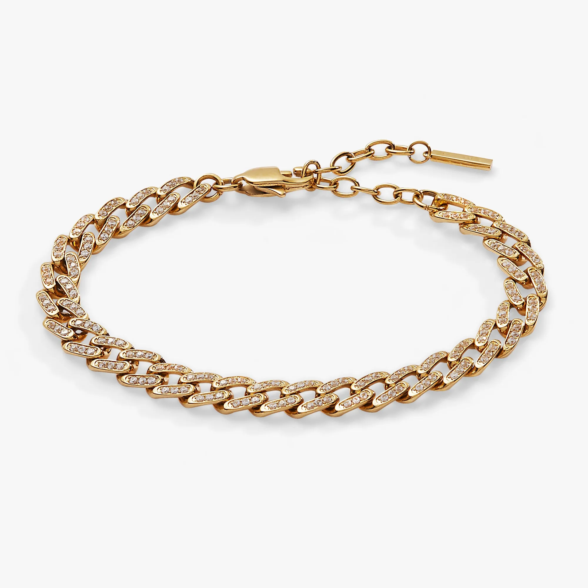 Crystal Pave Curb Chain Bracelet
