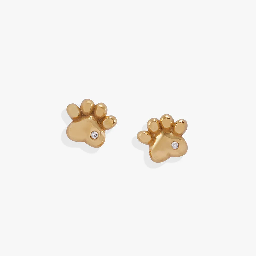 Crystal Paw Mini Stud Earrings