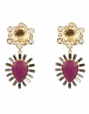 Crystal Ruby Earrings