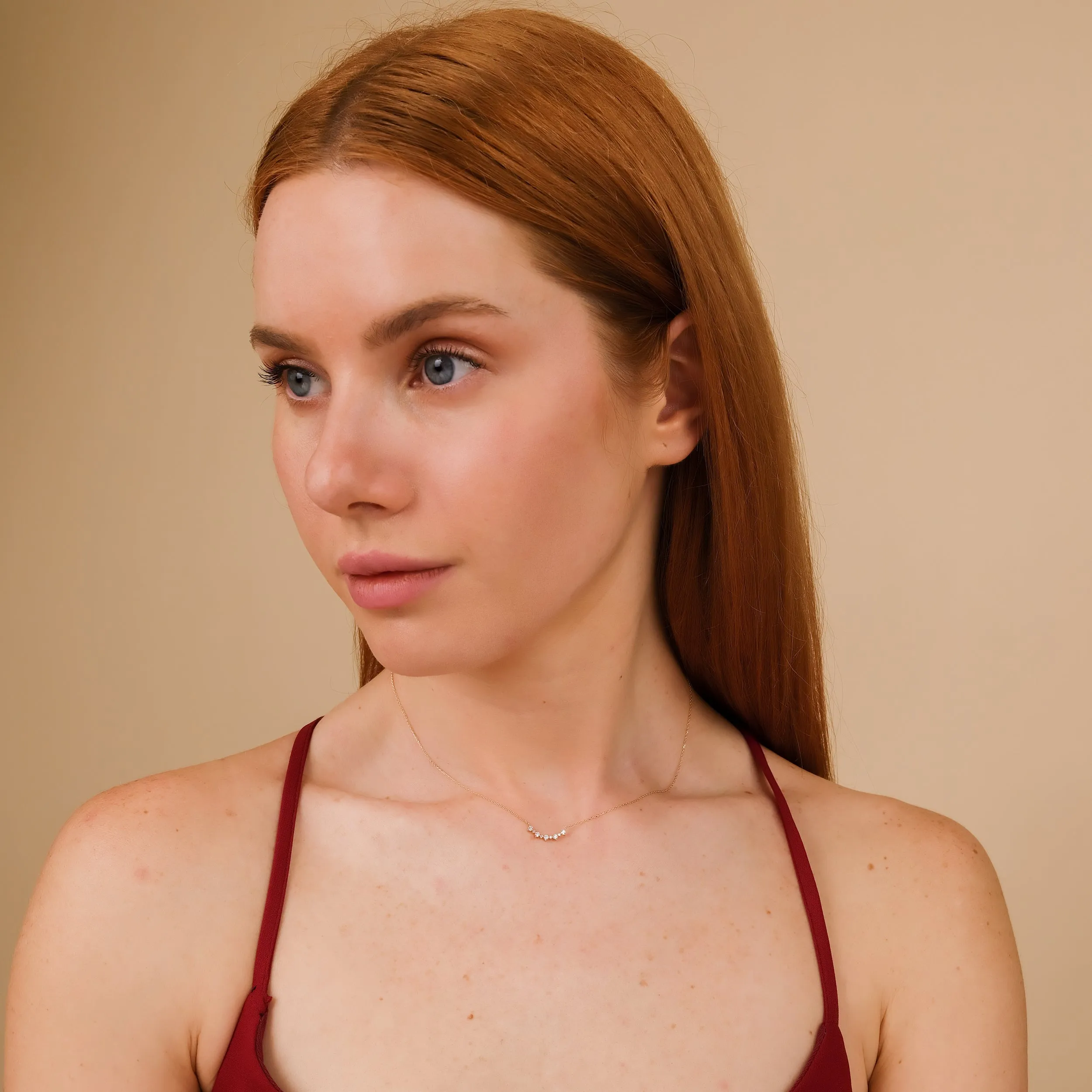 Curved Diamond Bar Necklace, Rya SARAHELISE