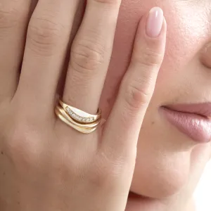 Curved Stacking Diamond Ring Set, Candice SARAHELISE
