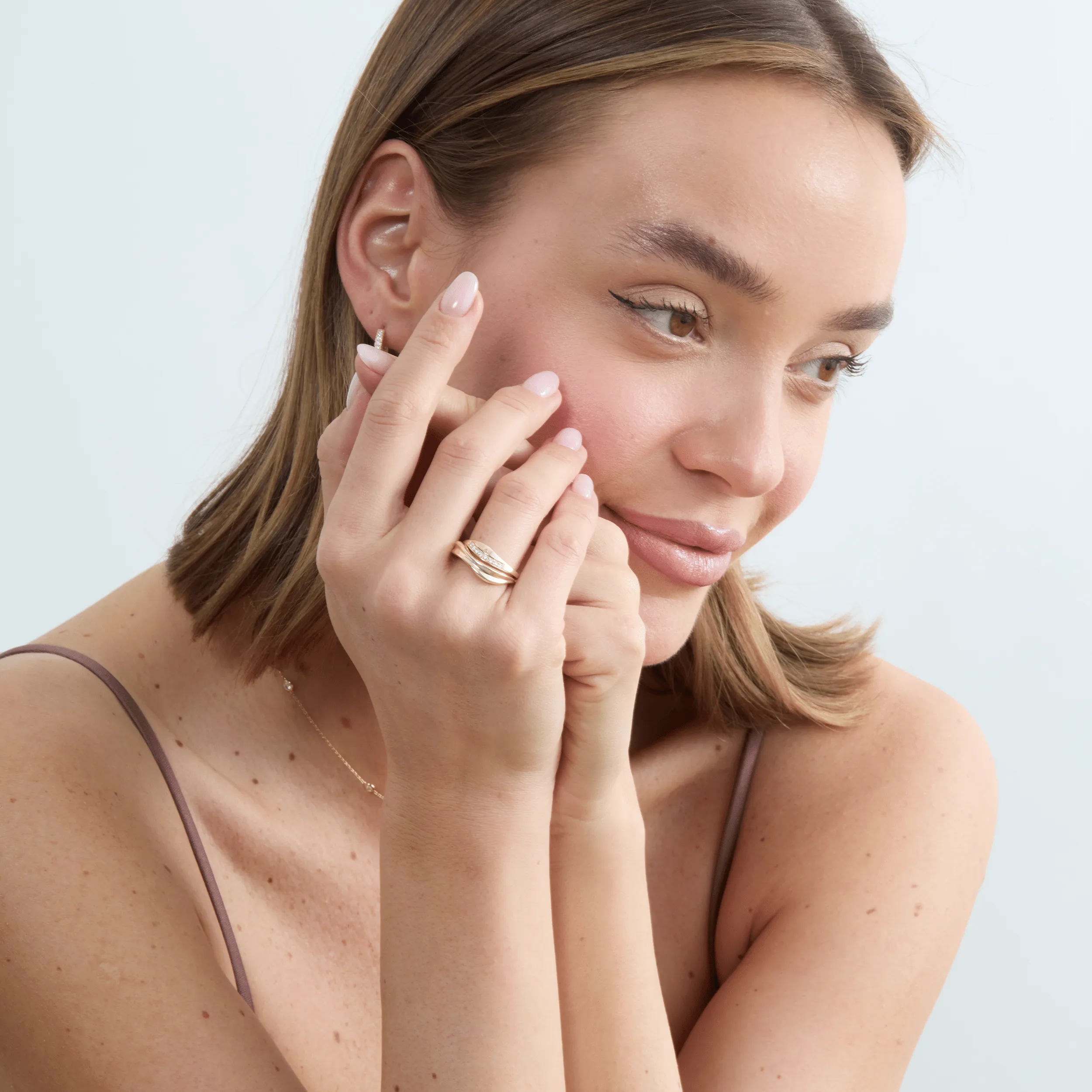 Curved Stacking Diamond Ring Set, Candice SARAHELISE