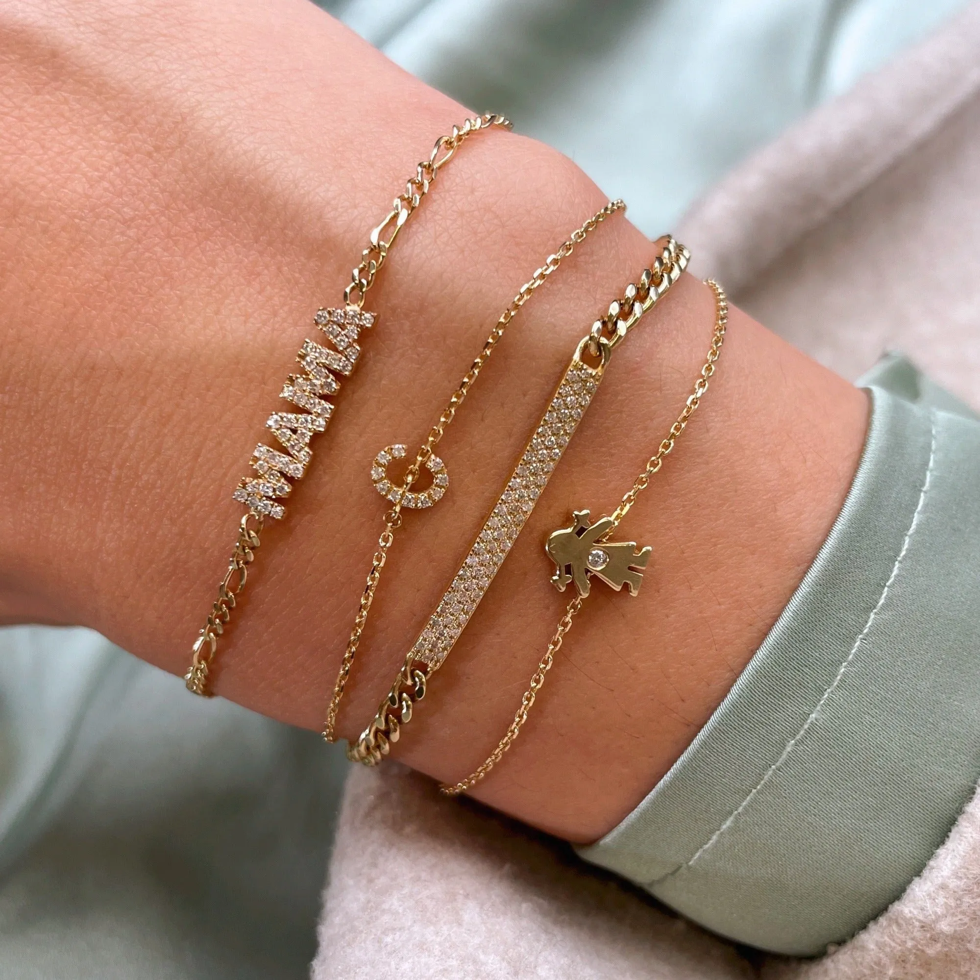 Custom Name Figaro Chain Bracelet, Angelina SARAHELISE