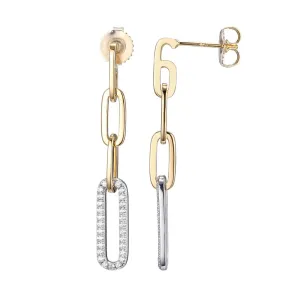 CZ Gold-Plated Silver Paperclip Chain Earrings Croghans