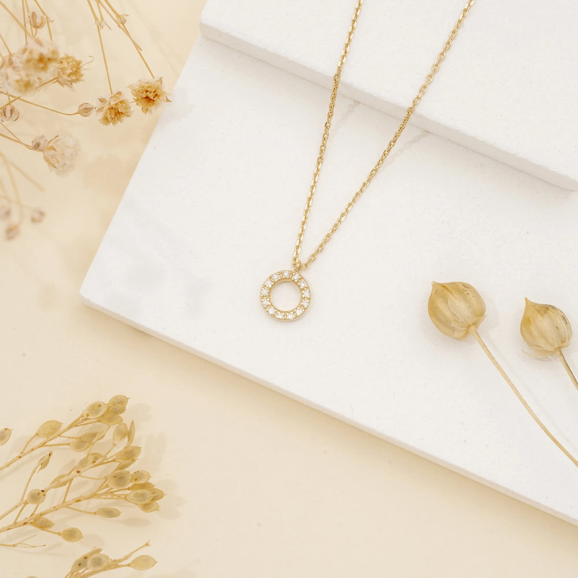Dainty Circle Of Life Diamond Necklace, Lola SARAHELISE