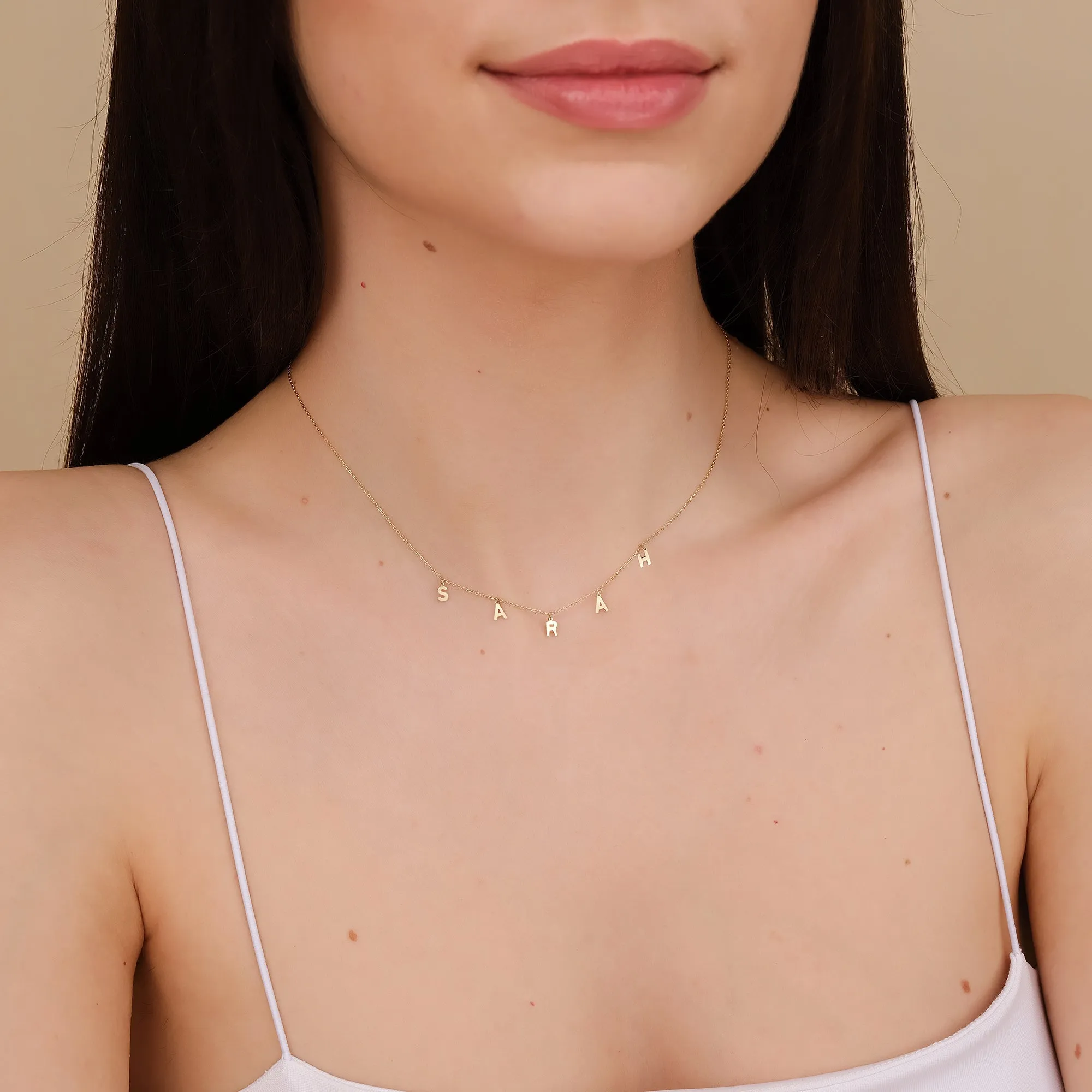 Dainty Dangling Letter Necklace, Shonda SARAHELISE