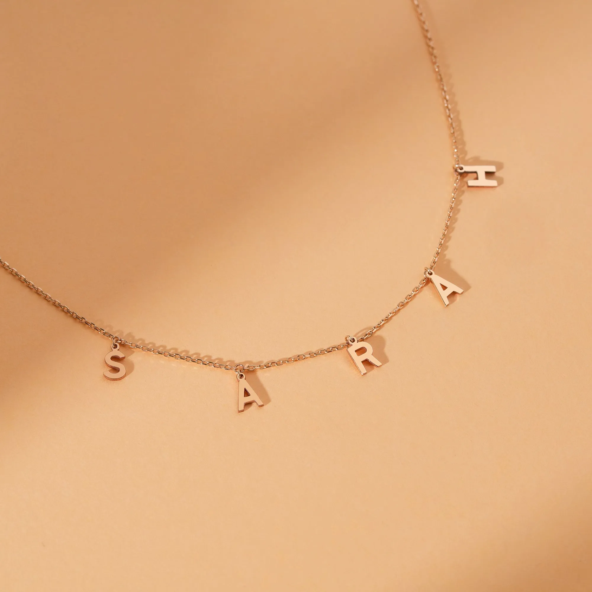 Dainty Dangling Letter Necklace, Shonda SARAHELISE