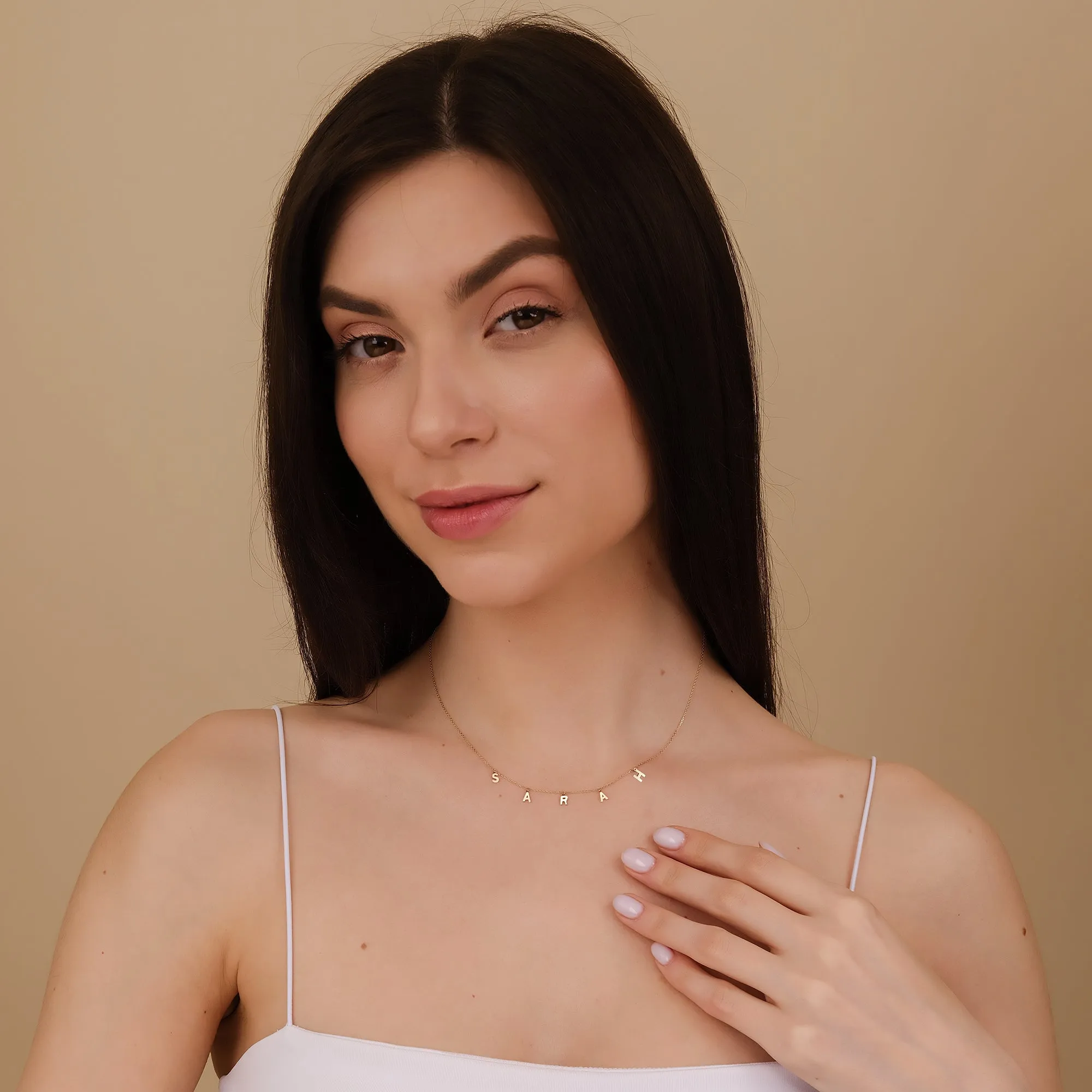Dainty Dangling Letter Necklace, Shonda SARAHELISE