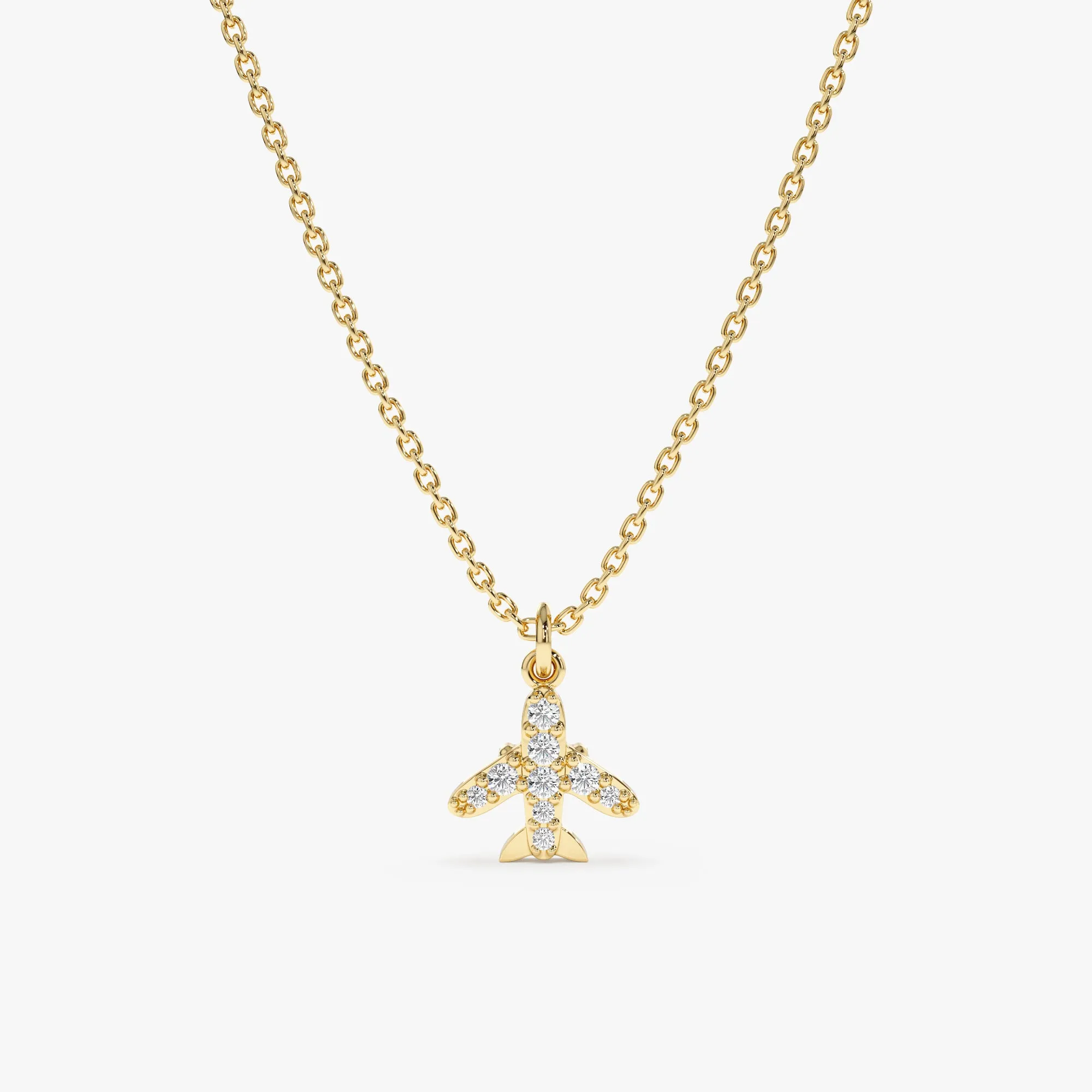 Dainty Diamond Airplane Necklace, Aria SARAHELISE