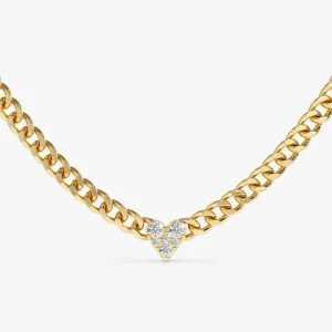 Dainty Diamond Heart Cuban Chain, Riley SARAHELISE