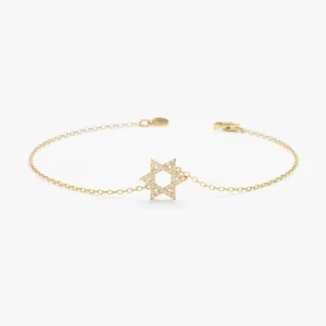 Dainty Diamond Star of David Bracelet, Bia SARAHELISE
