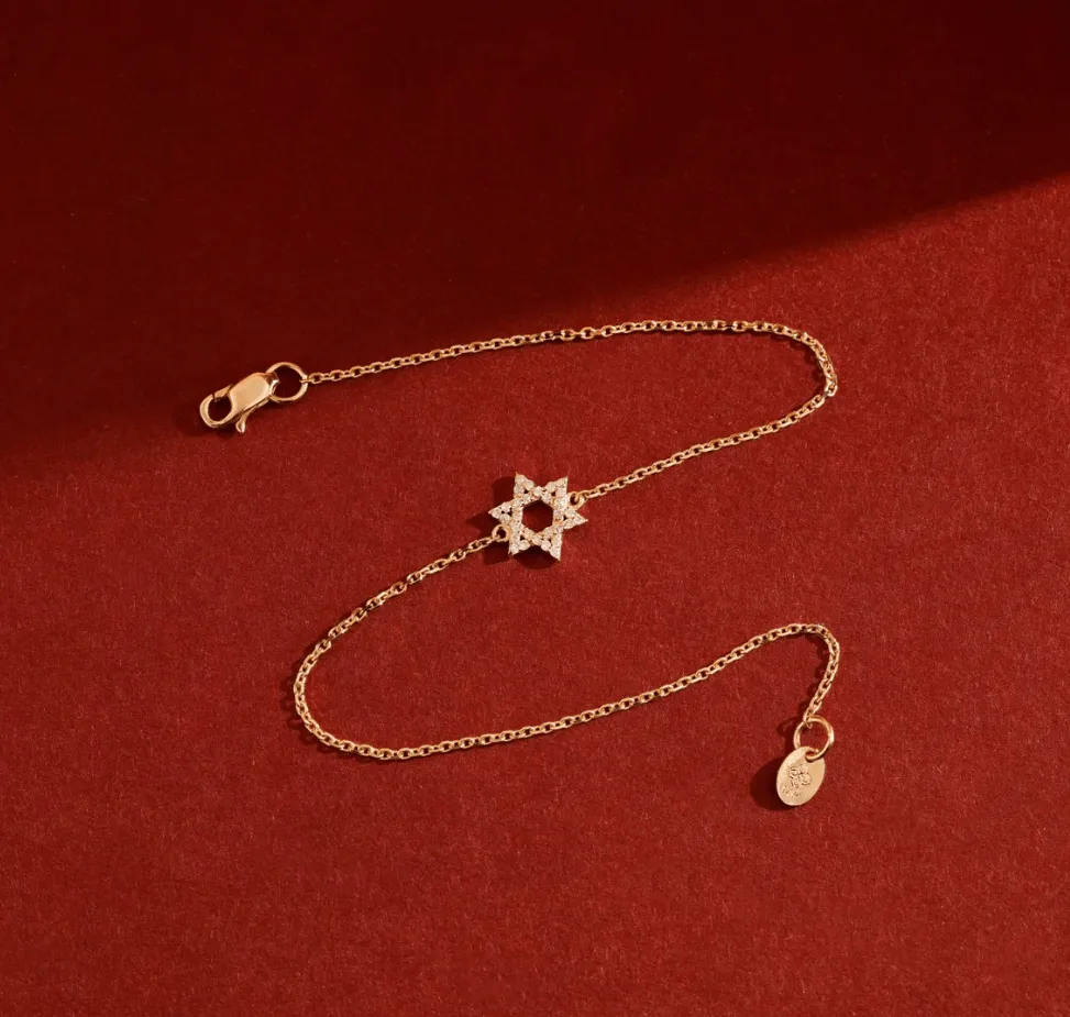 Dainty Diamond Star of David Bracelet, Bia SARAHELISE