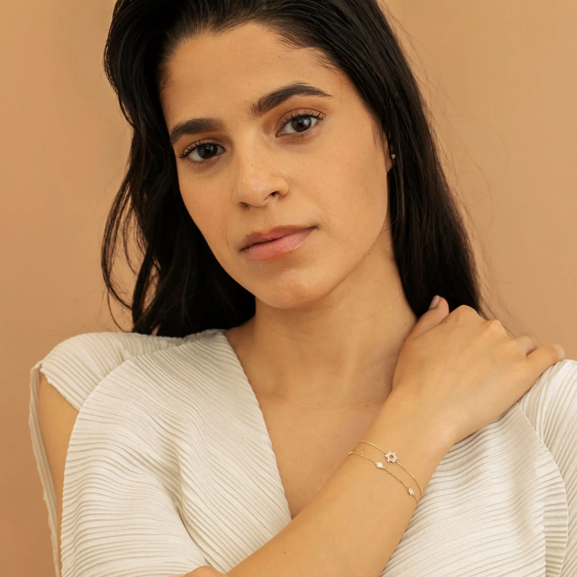 Dainty Diamond Star of David Bracelet, Bia SARAHELISE