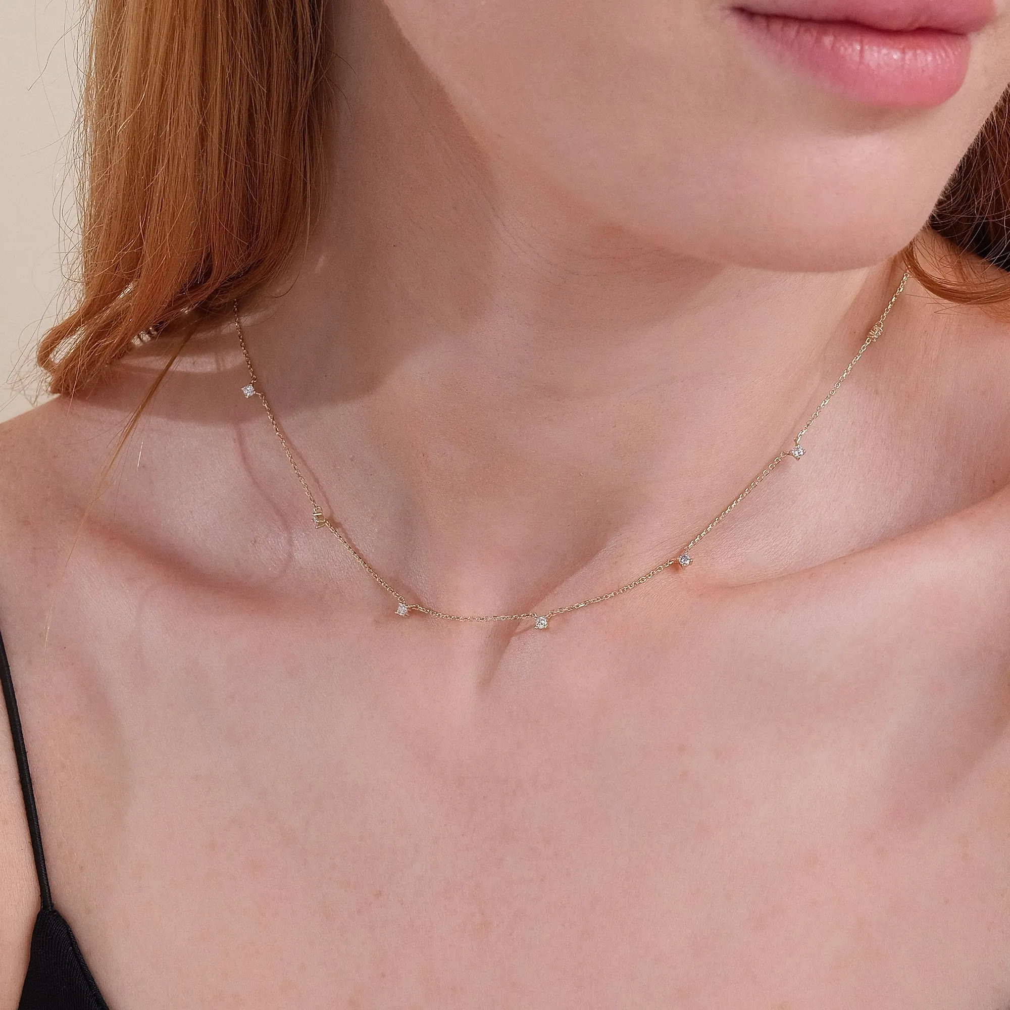 Dainty Diamond Station Necklace, Kimberly SARAHELISE
