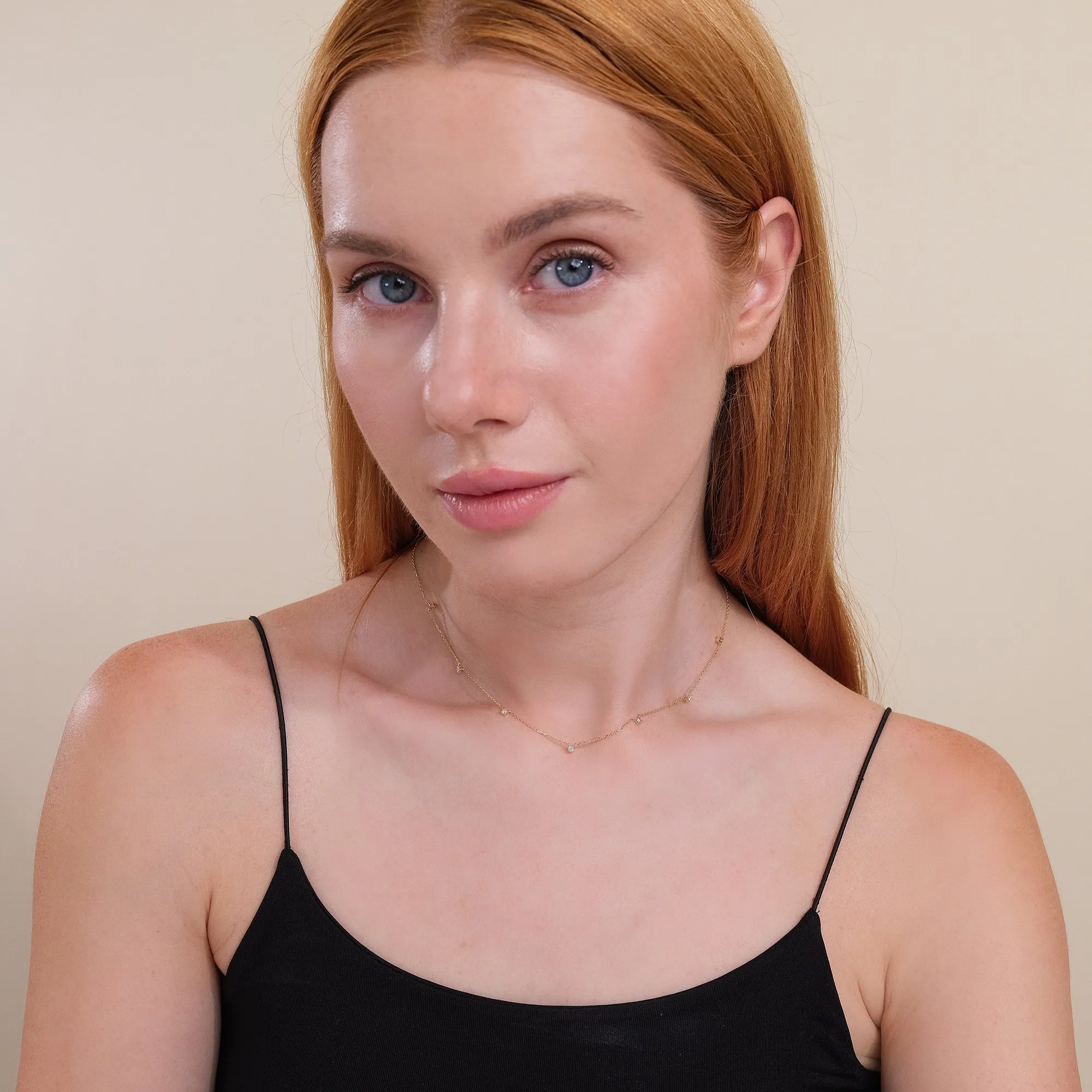 Dainty Diamond Station Necklace, Kimberly SARAHELISE