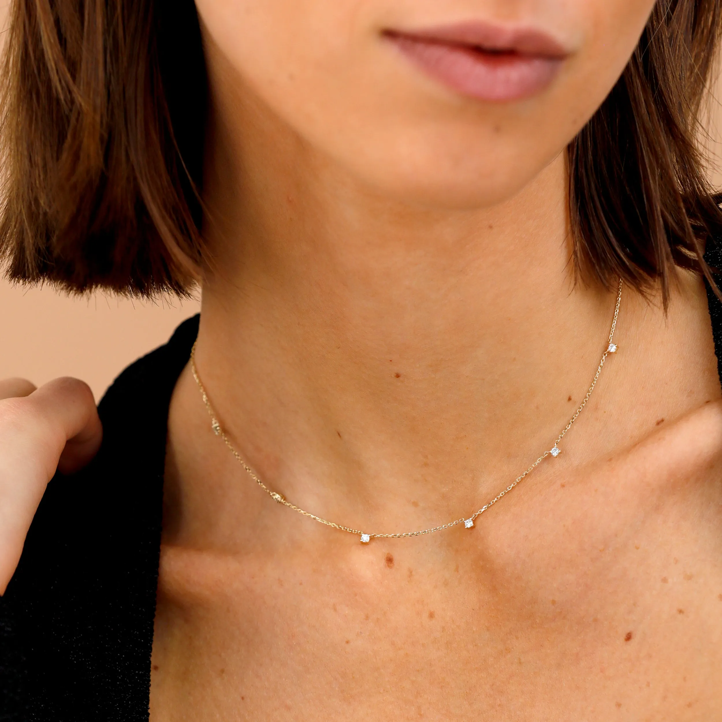 Dainty Diamond Station Necklace, Kimberly SARAHELISE
