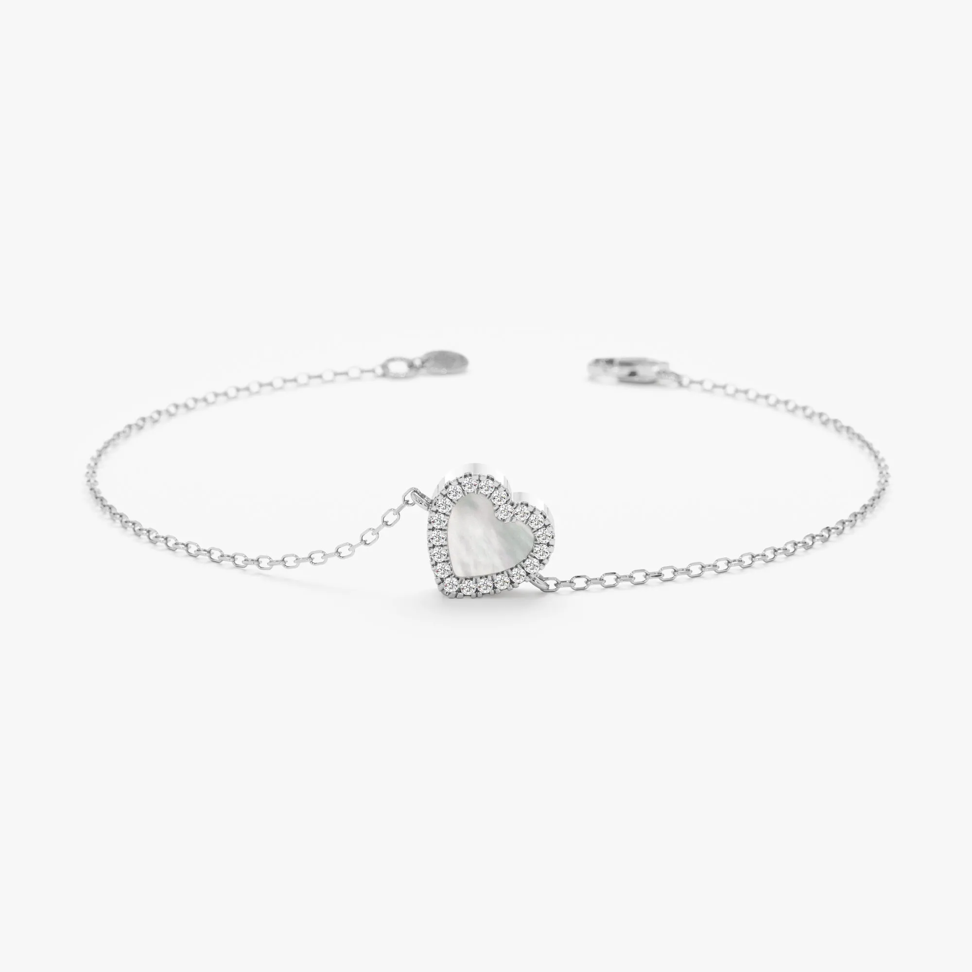 Dainty Pearl Heart Bracelet, Zhuri SARAHELISE
