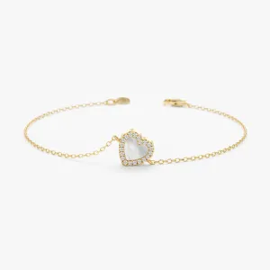 Dainty Pearl Heart Bracelet, Zhuri SARAHELISE