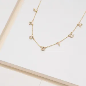 Dainty Small Letters Station Necklace, Shonda SARAHELISE