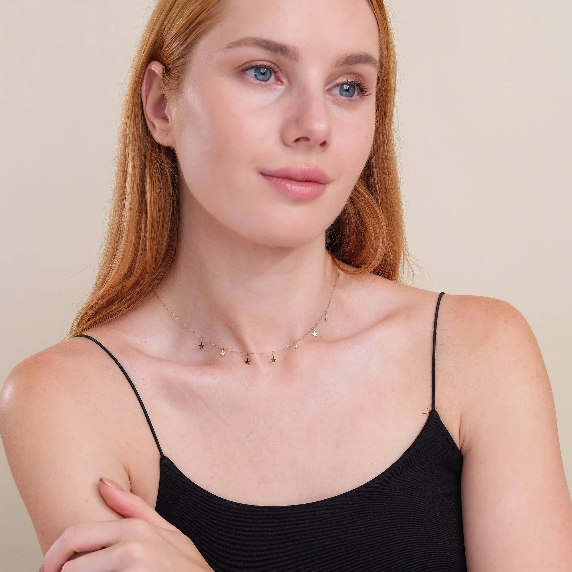 Dainty Star Drop Necklace, Stella SARAHELISE