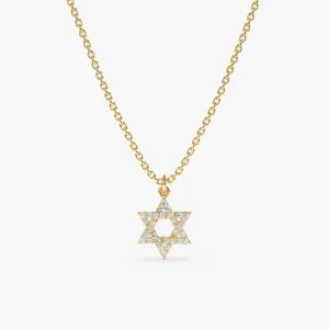 Dainty Star of David Charm Necklace, Bia SARAHELISE