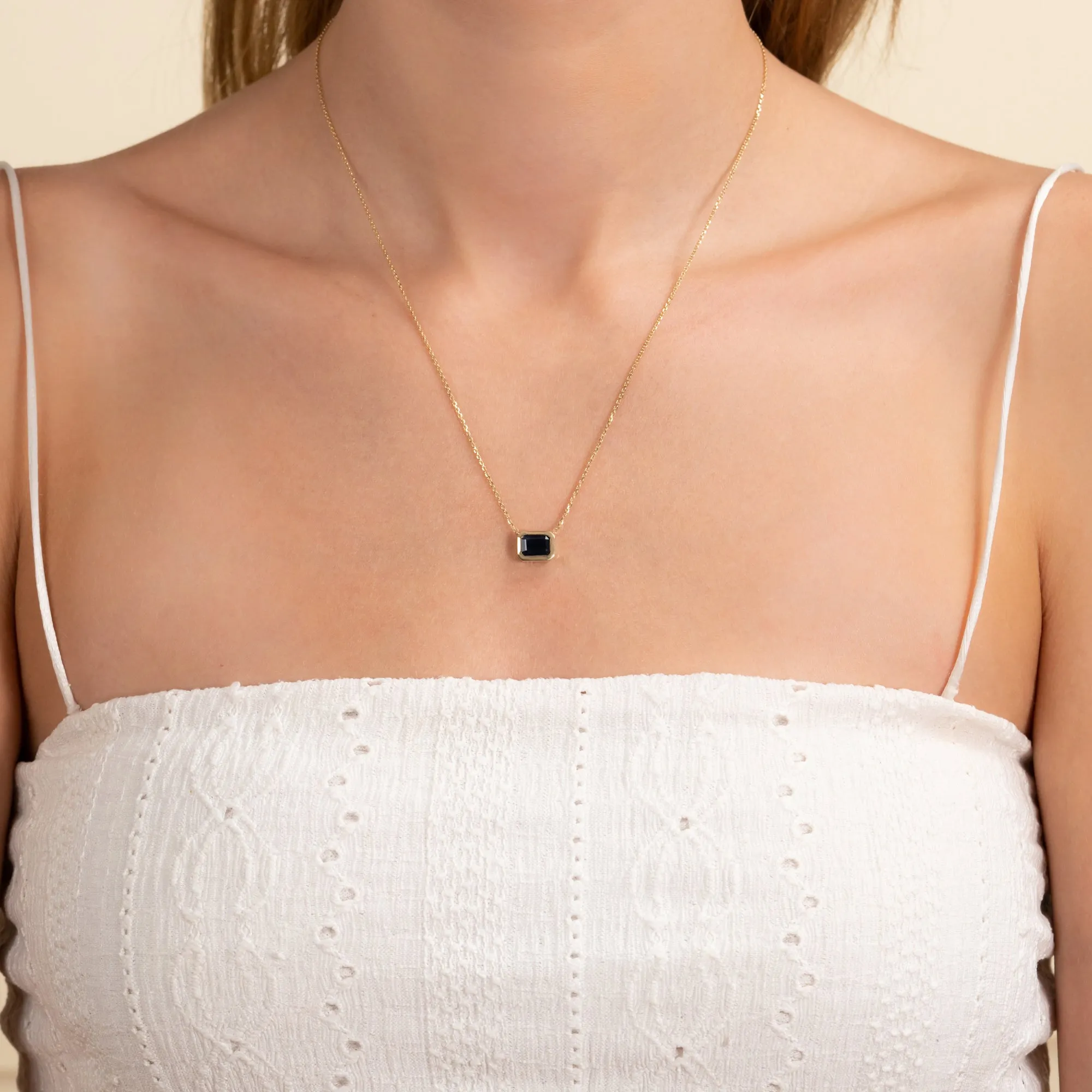 Dark Blue Sapphire Necklace, Luisa SARAHELISE