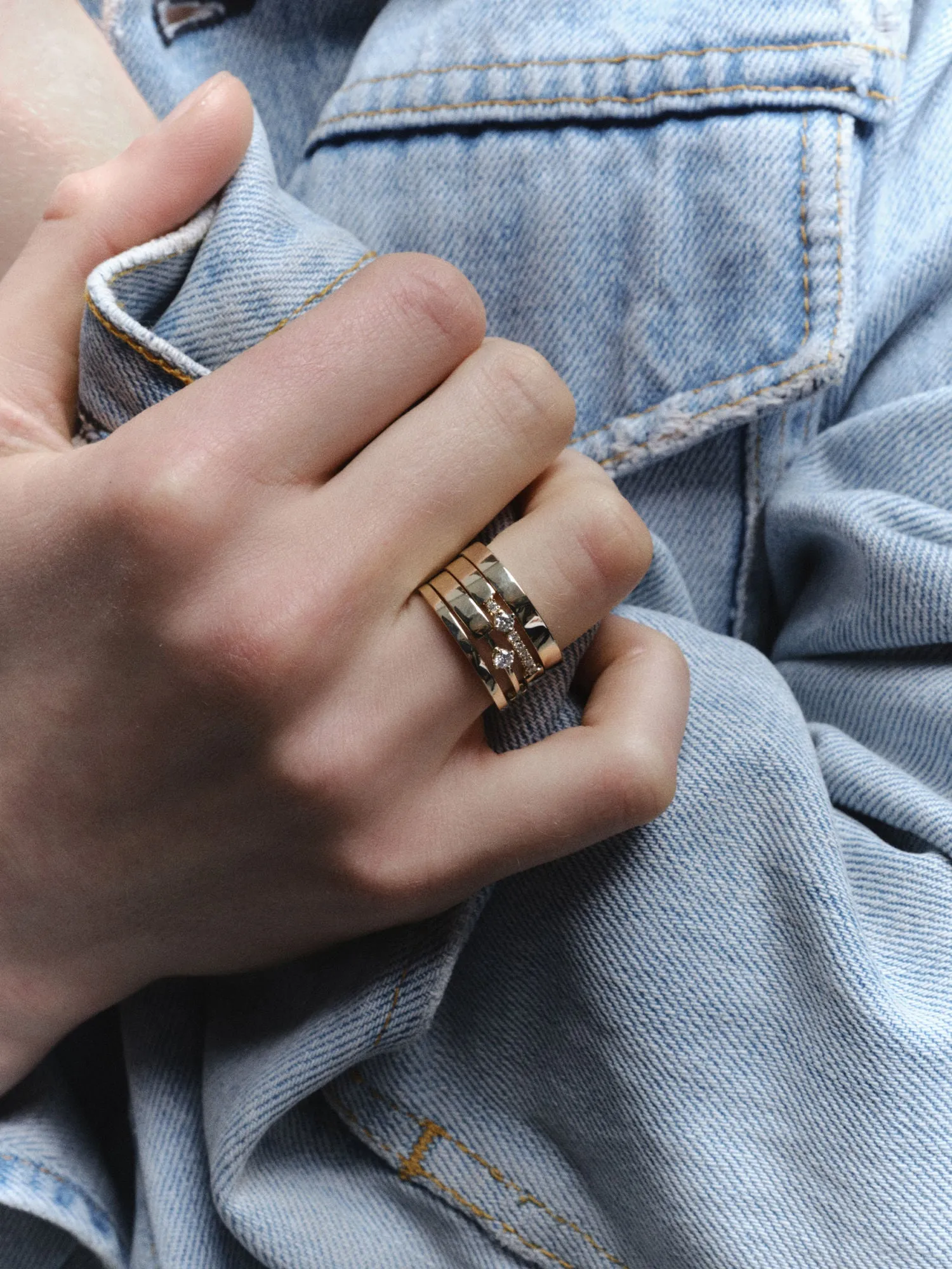 Diamond 0.11 14K Gold, Whitegold or Rosegold Ring w. Diamonds