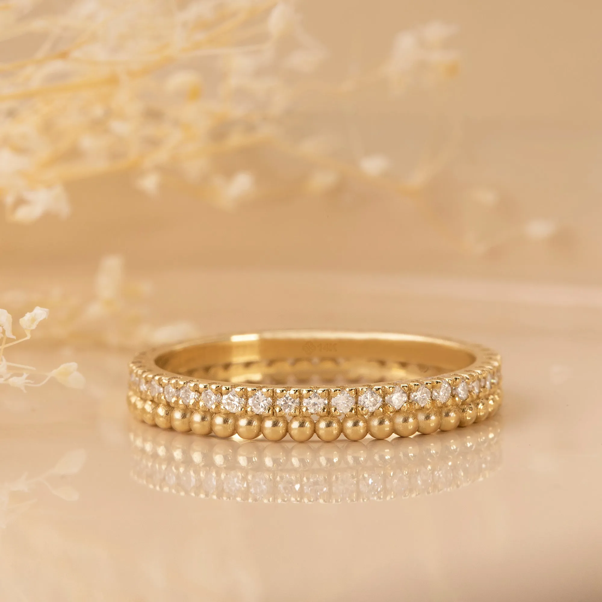Diamond & Bead Full Eternity Ring, Cassie SARAHELISE