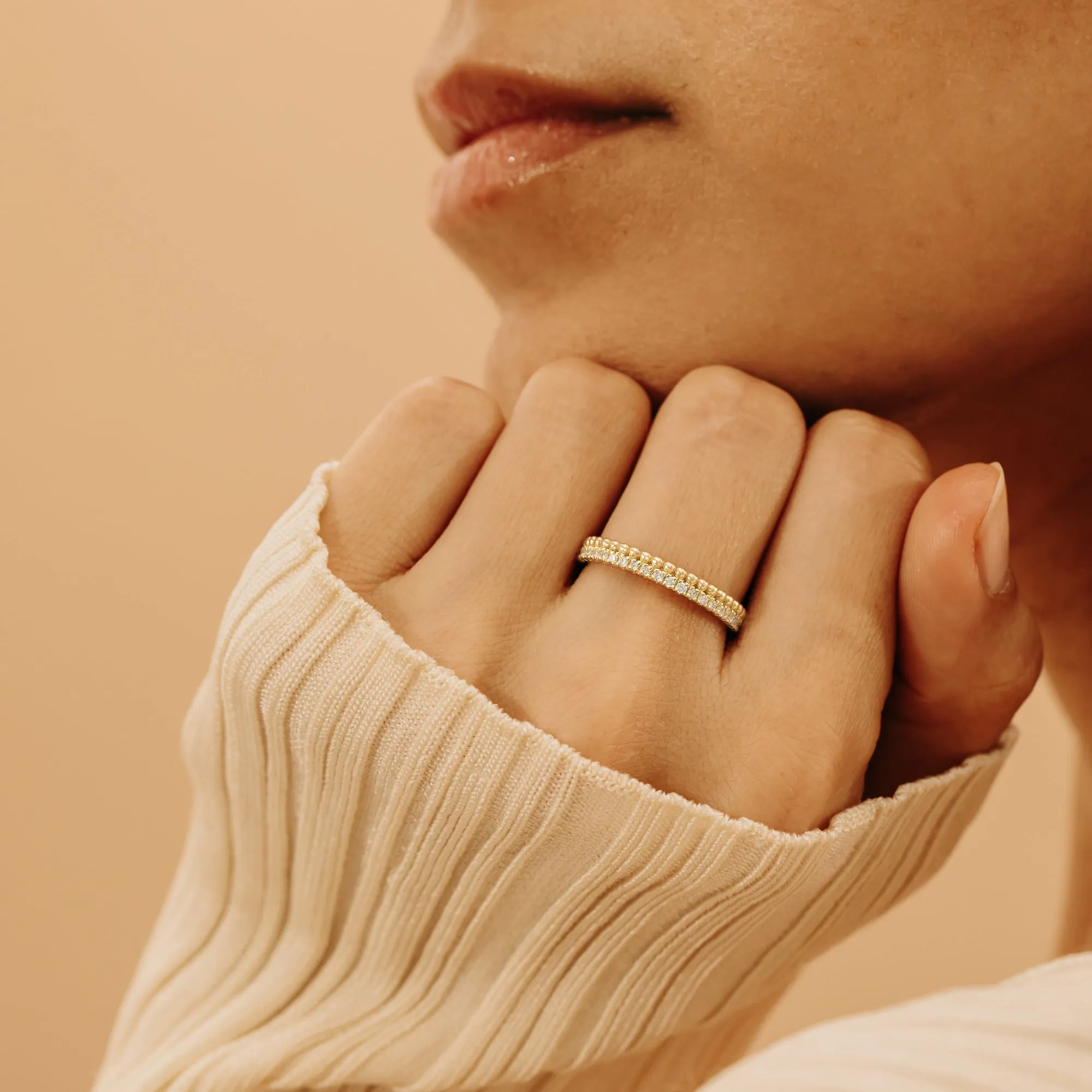 Diamond & Bead Full Eternity Ring, Cassie SARAHELISE