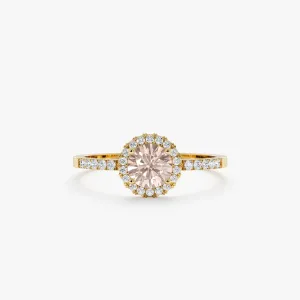 Diamond & Morganite Engagement Ring, Audrey SARAHELISE