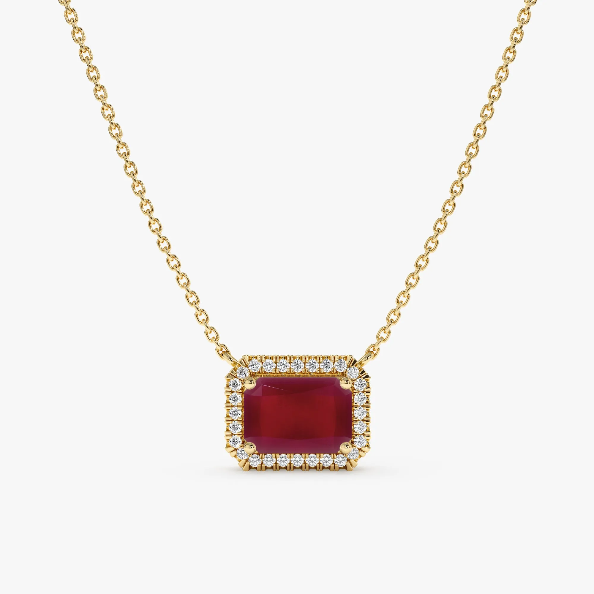 Diamond & Ruby Gold Necklace, Juliet SARAHELISE