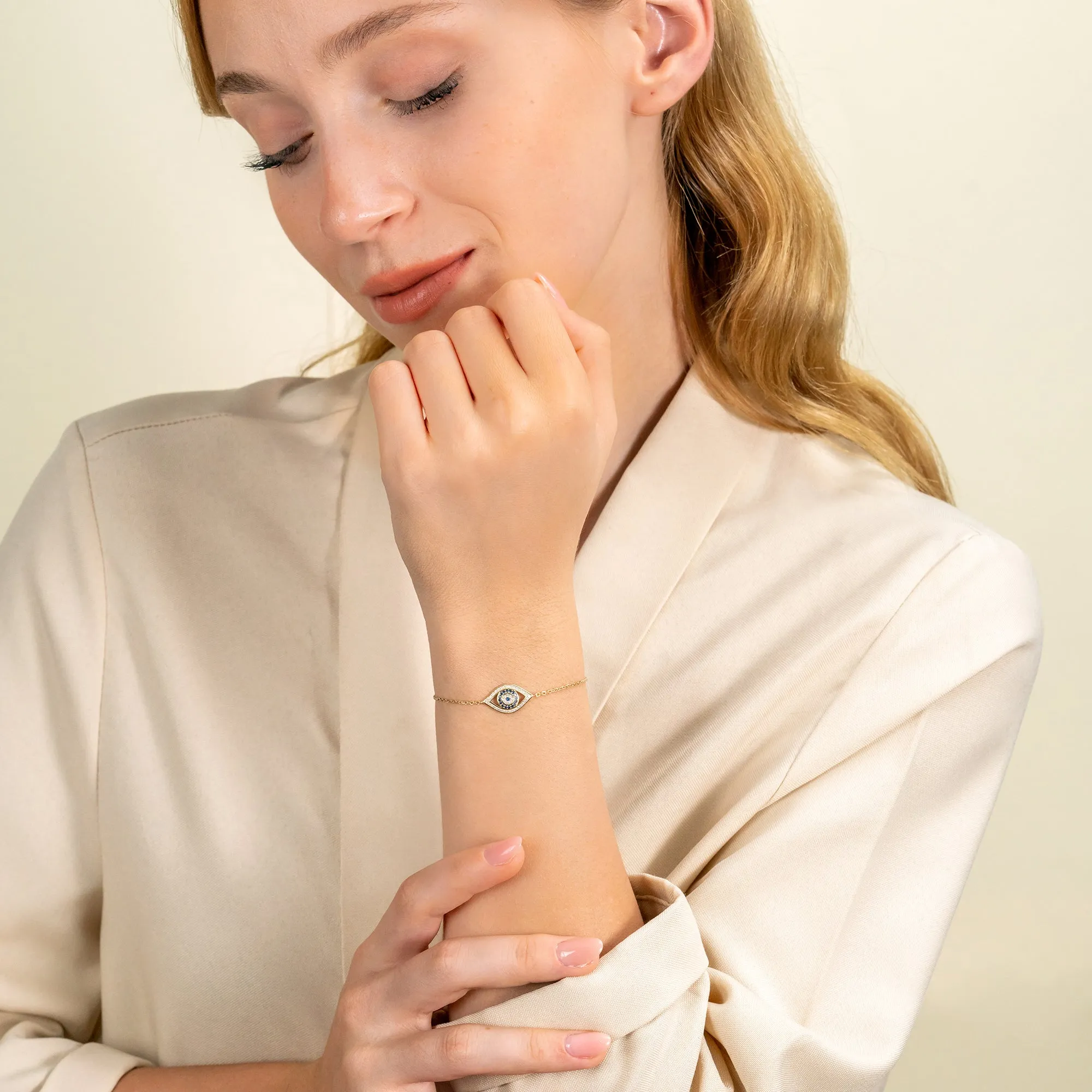 Diamond & Sapphire Lucky Eye Bracelet, Lauren SARAHELISE