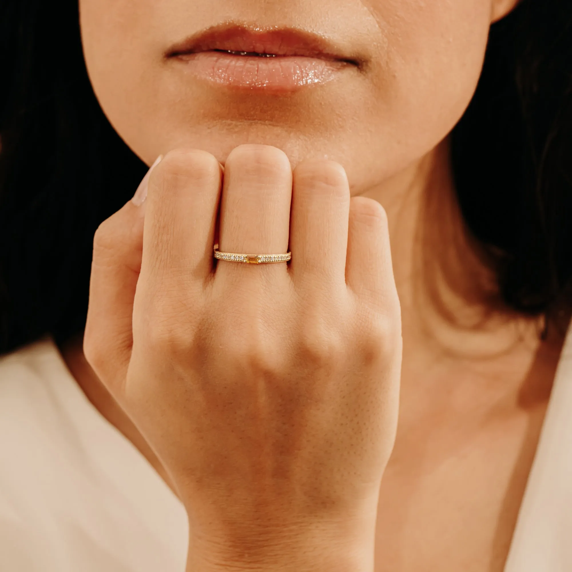 Diamond and Baguette Citrine Ring, Madilyn SARAHELISE