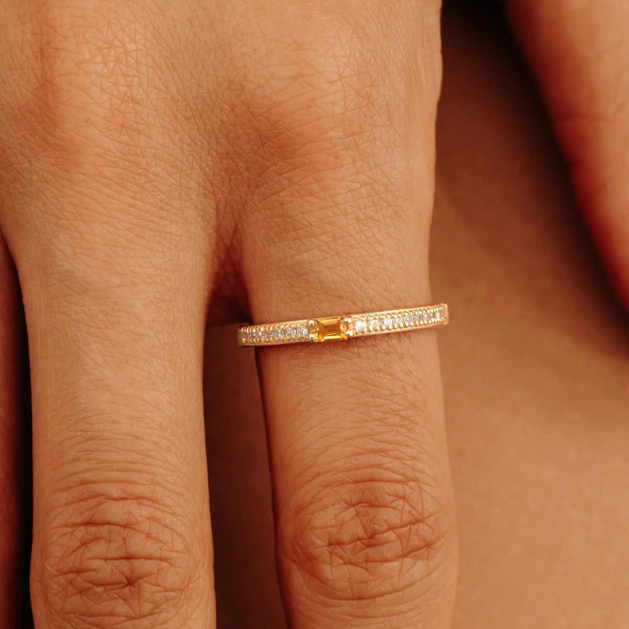 Diamond and Baguette Citrine Ring, Madilyn SARAHELISE