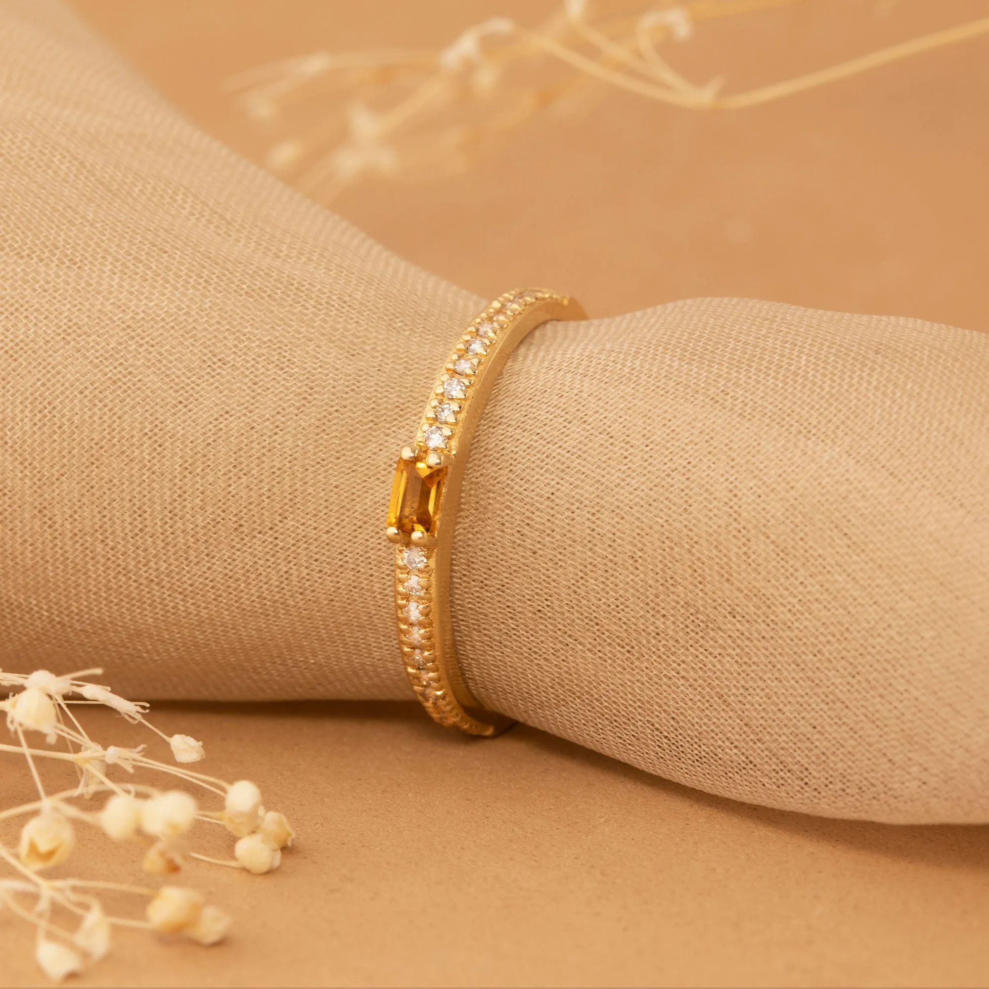 Diamond and Baguette Citrine Ring, Madilyn SARAHELISE