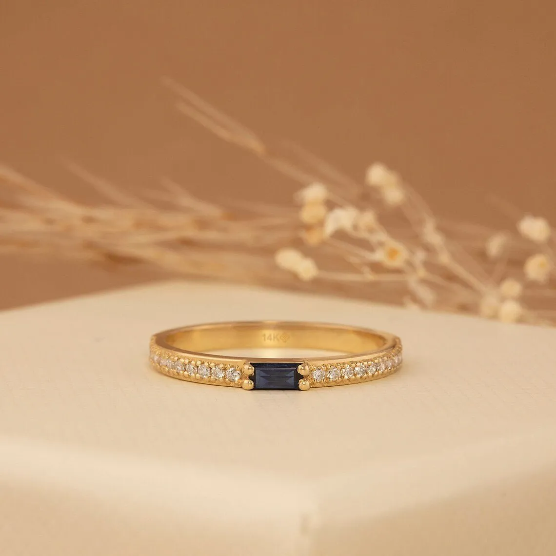 Diamond and Baguette Sapphire Ring, Madilyn SARAHELISE
