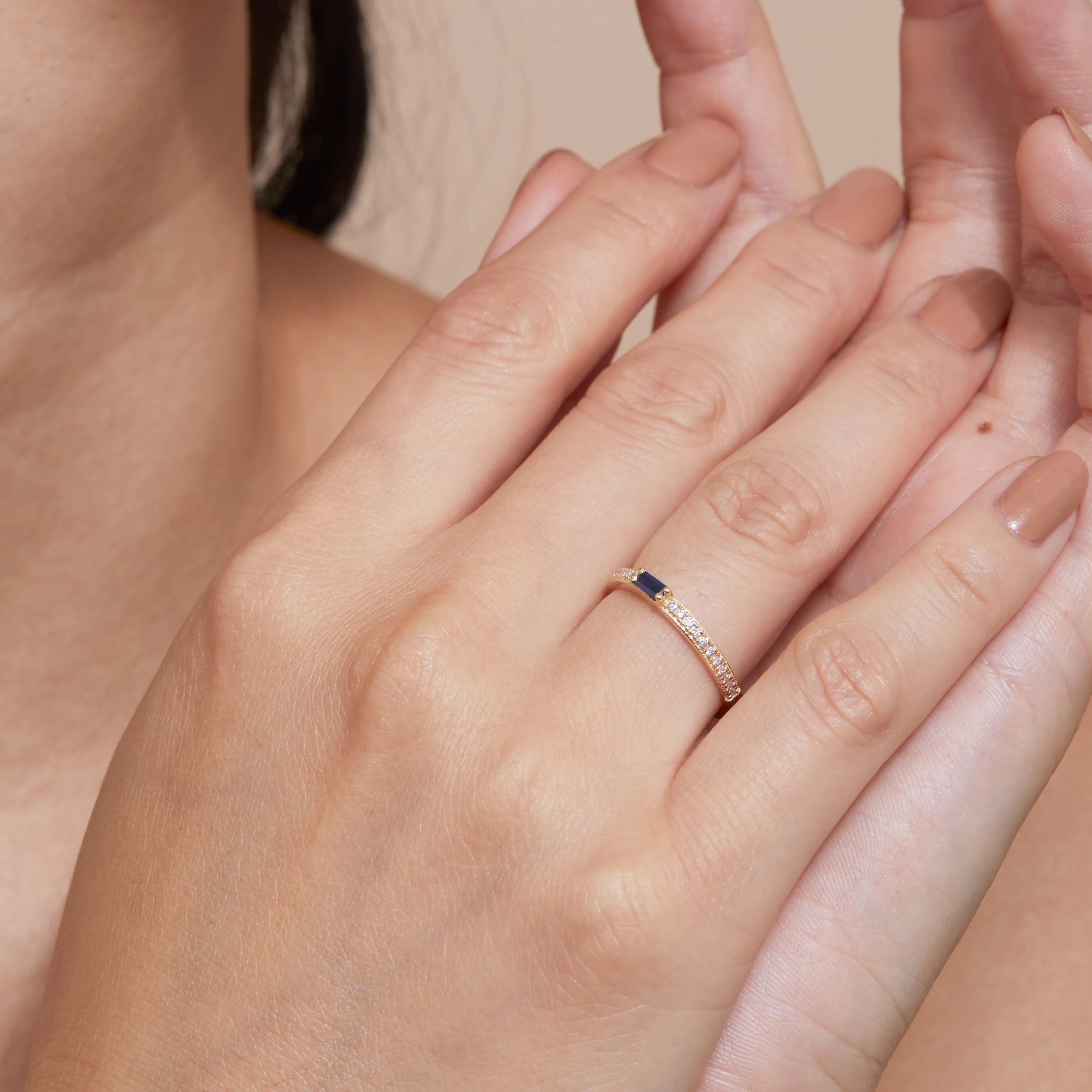 Diamond and Baguette Sapphire Ring, Madilyn SARAHELISE