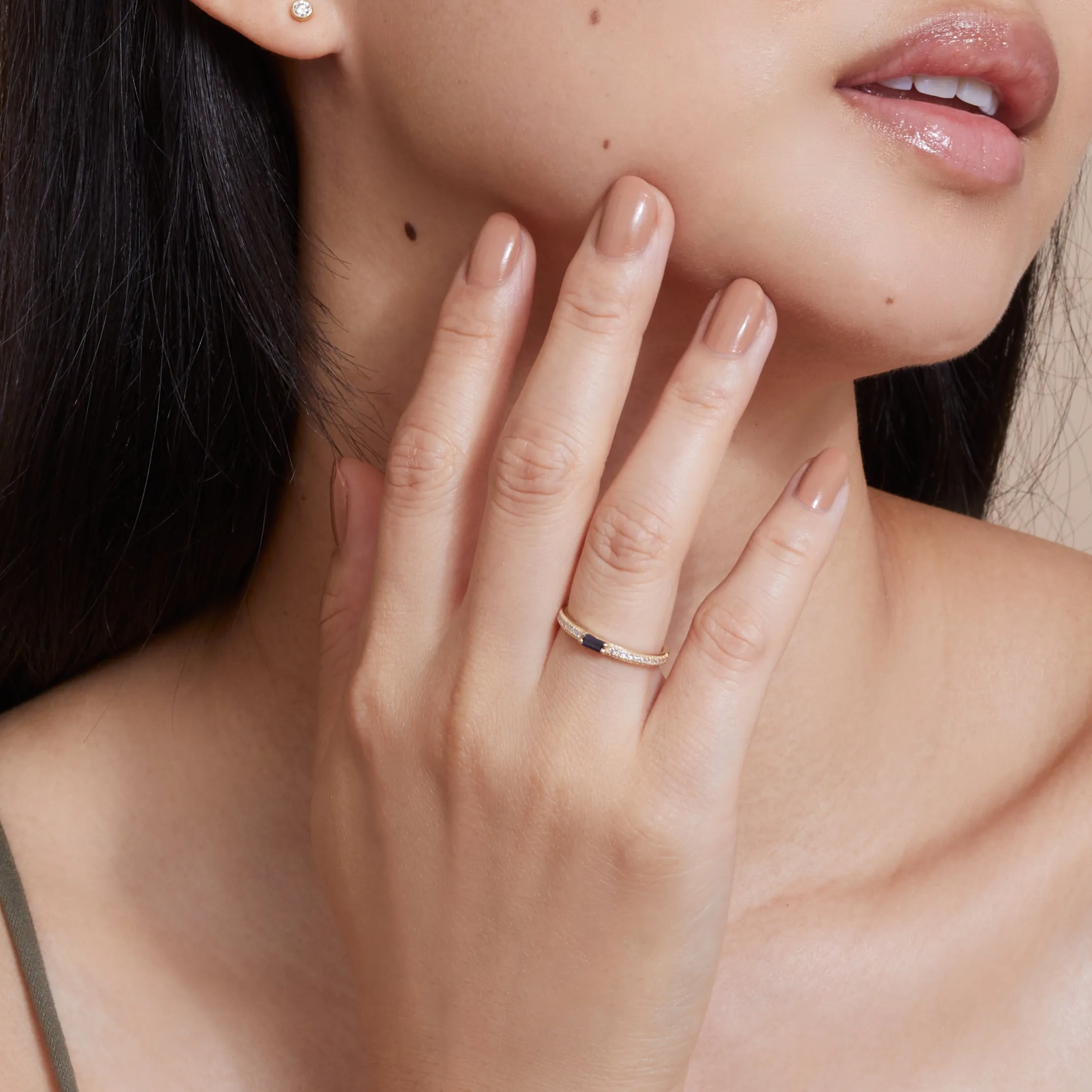 Diamond and Baguette Sapphire Ring, Madilyn SARAHELISE