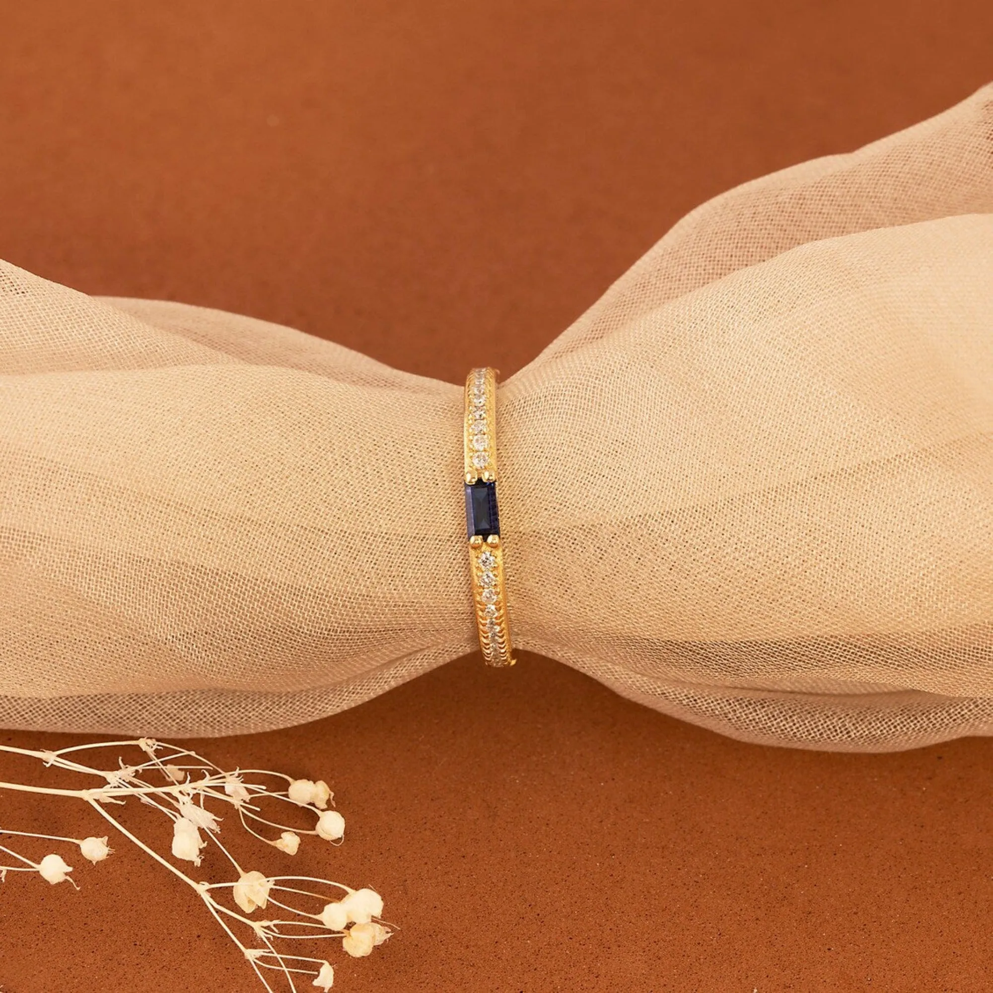 Diamond and Baguette Sapphire Ring, Madilyn SARAHELISE