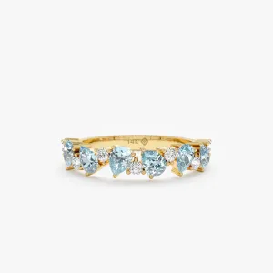 Diamond and Pear-Cut Aquamarine Ring, Yuna SARAHELISE