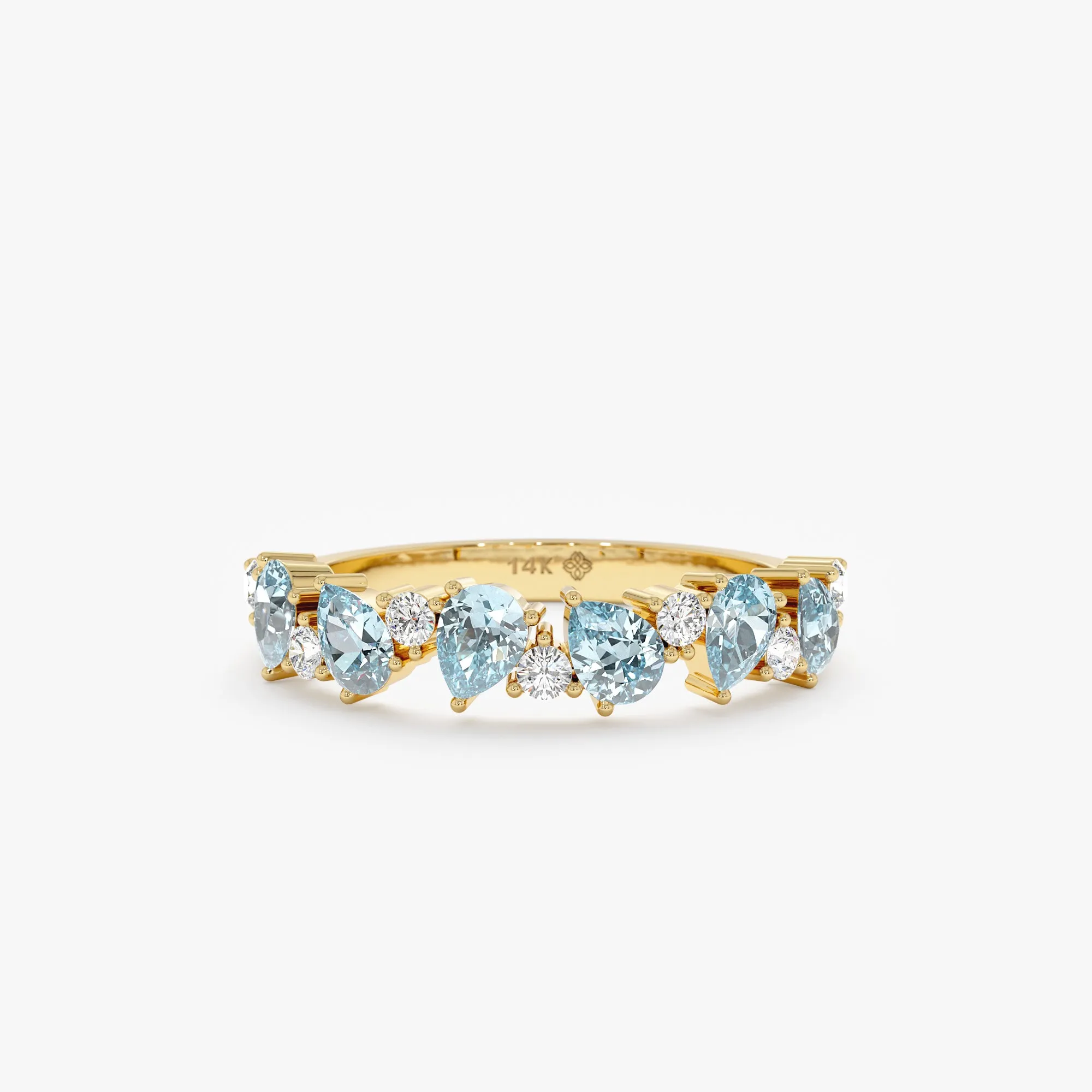 Diamond and Pear-Cut Aquamarine Ring, Yuna SARAHELISE