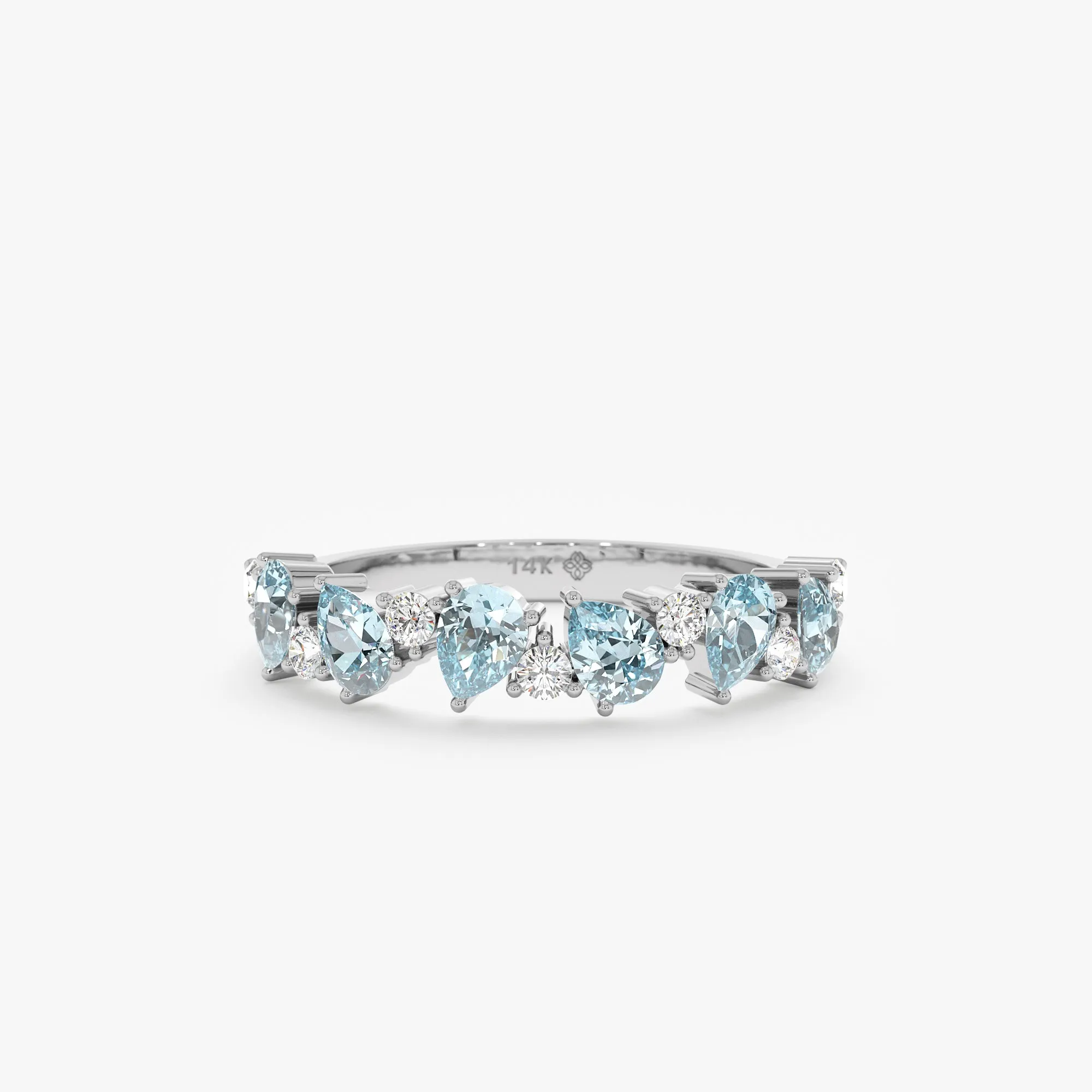 Diamond and Pear-Cut Aquamarine Ring, Yuna SARAHELISE