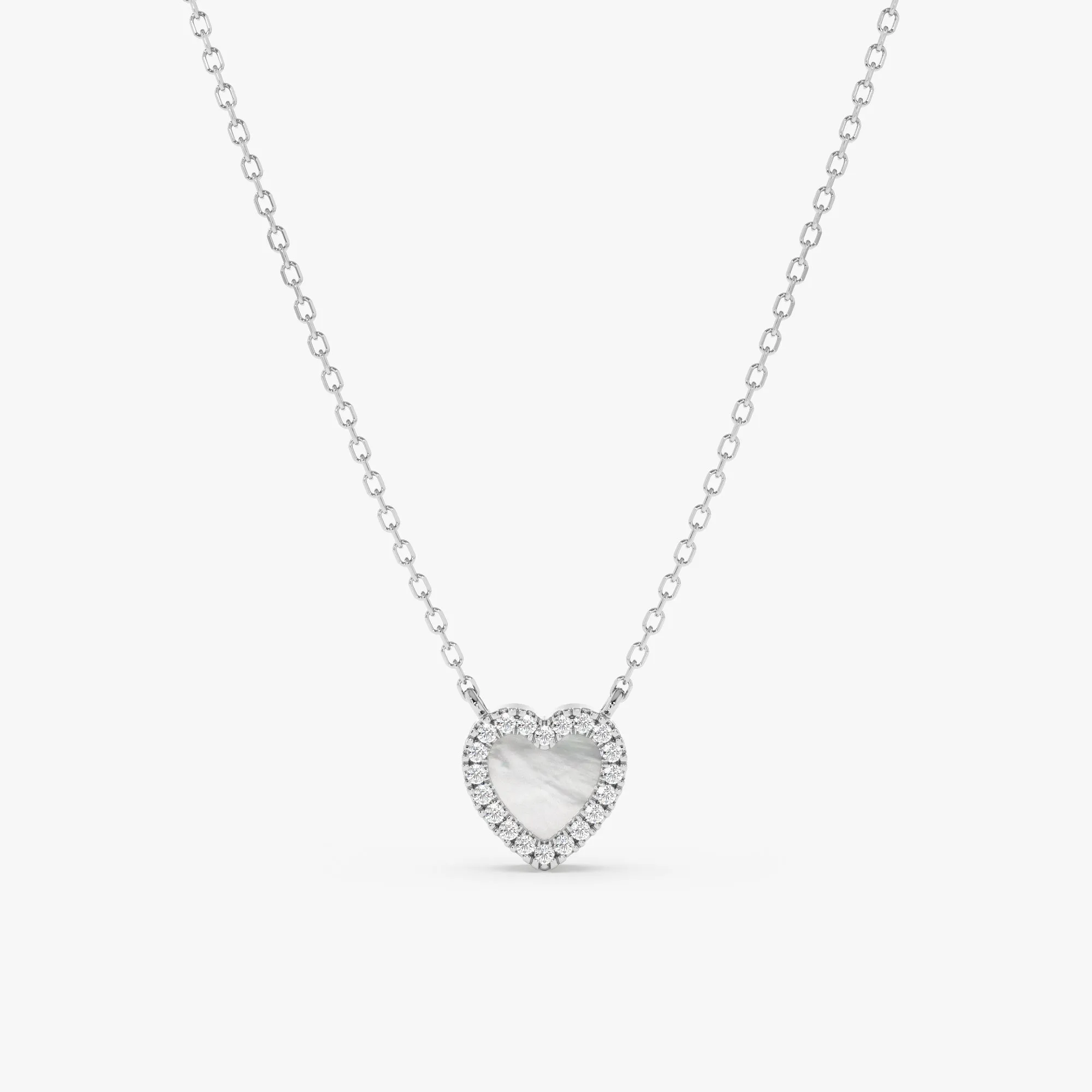 Diamond and Pearl Heart Necklace, Zhuri SARAHELISE
