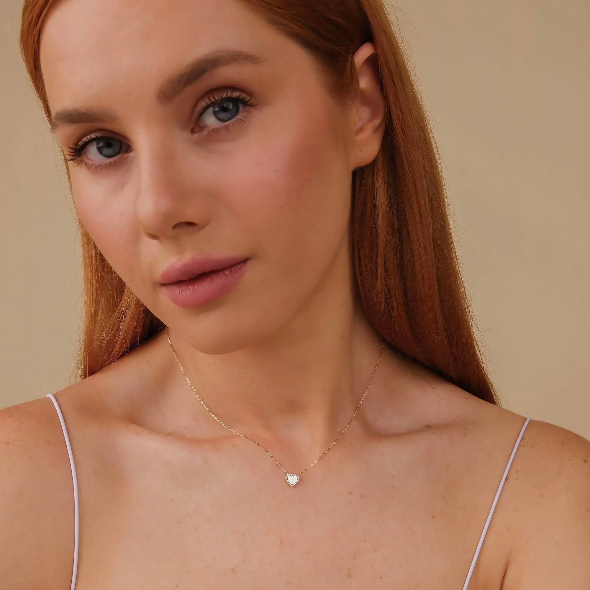 Diamond and Pearl Heart Necklace, Zhuri SARAHELISE