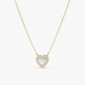 Diamond and Pearl Heart Necklace, Zhuri SARAHELISE