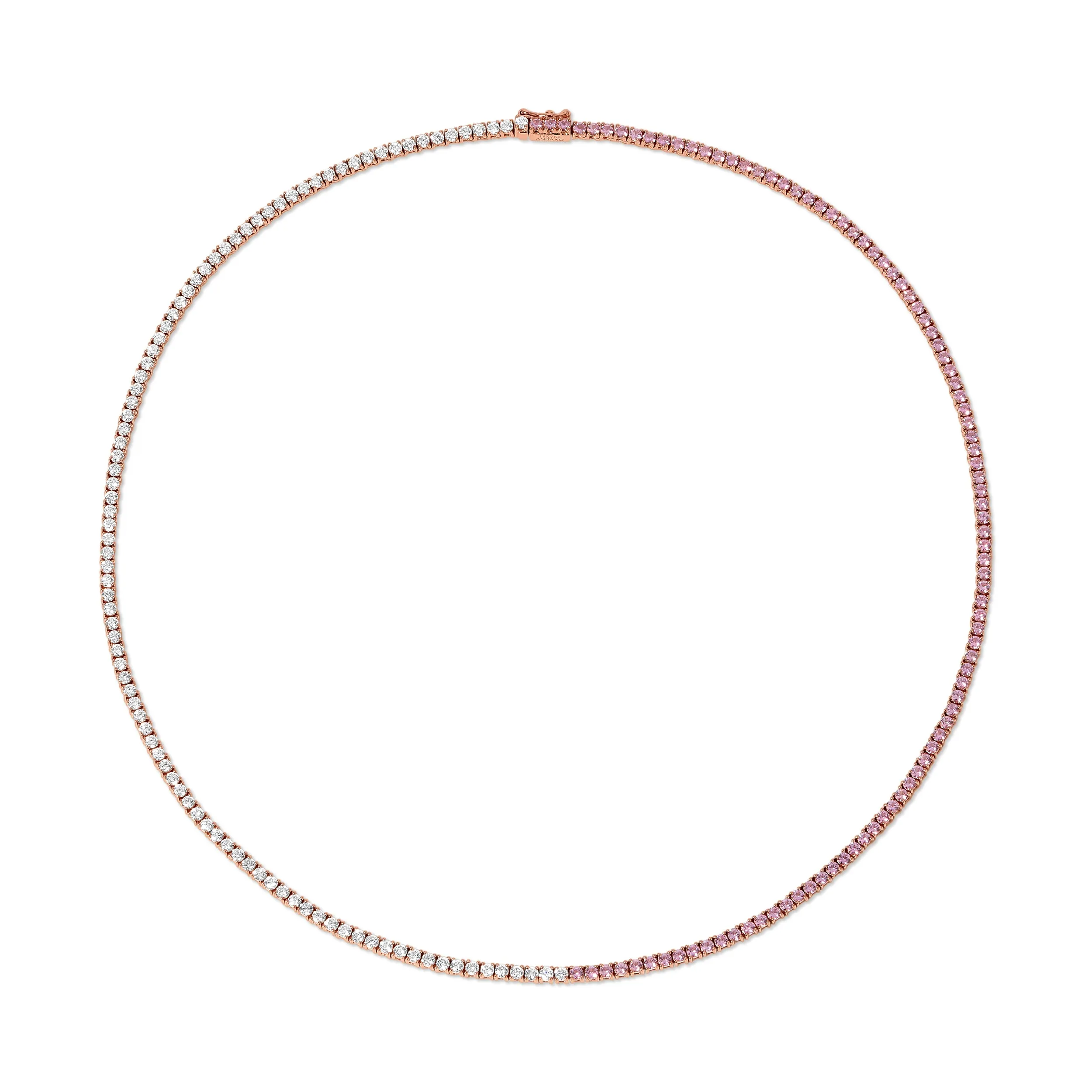 DIAMOND AND PINK SAPPHIRE HEPBURN CHOKER 16" Anita Ko
