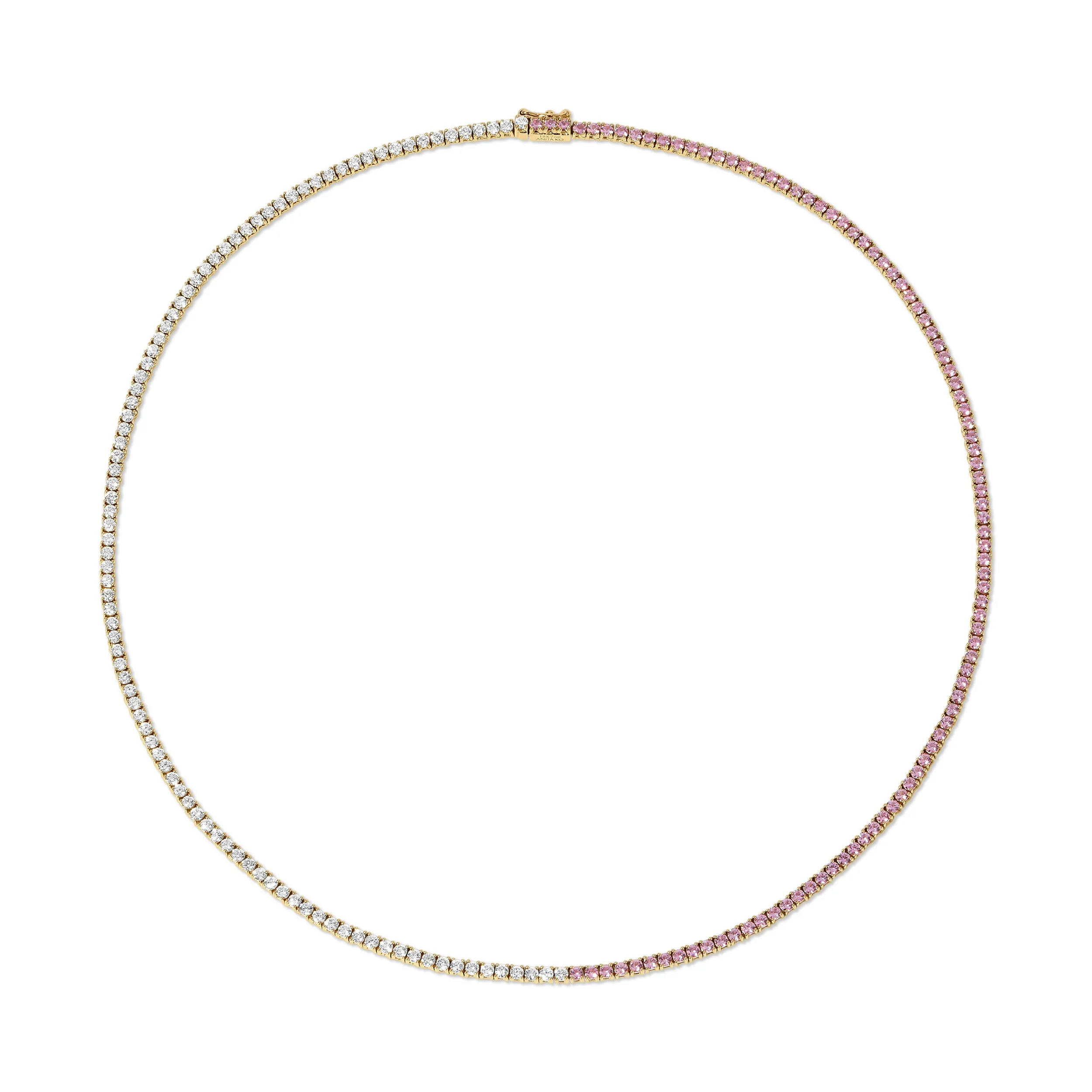 DIAMOND AND PINK SAPPHIRE HEPBURN CHOKER 16" Anita Ko