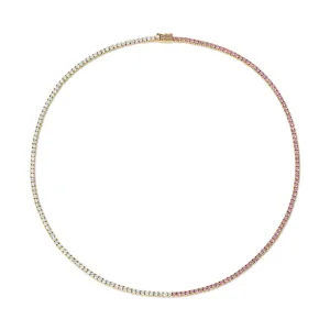 DIAMOND AND PINK SAPPHIRE HEPBURN CHOKER 16" Anita Ko